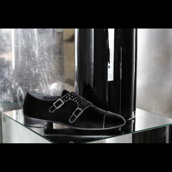 giuseppe zanotti BNIB black crystal double buckles main image 8